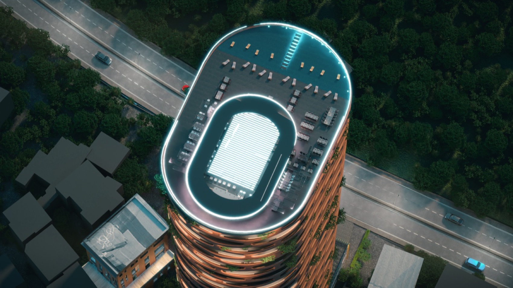 Rooftop seen from above